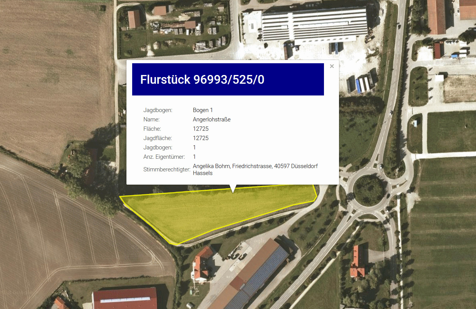 Screenshot vom Webservice