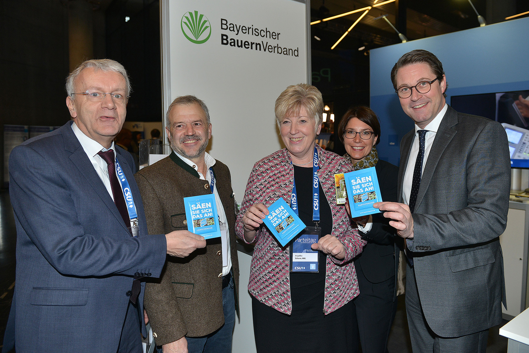 BBV-Stand auf dem CSU-Parteitag mit Gartenkresse Samen