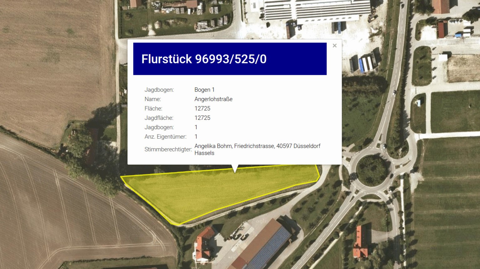 Screenshot vom Webservice