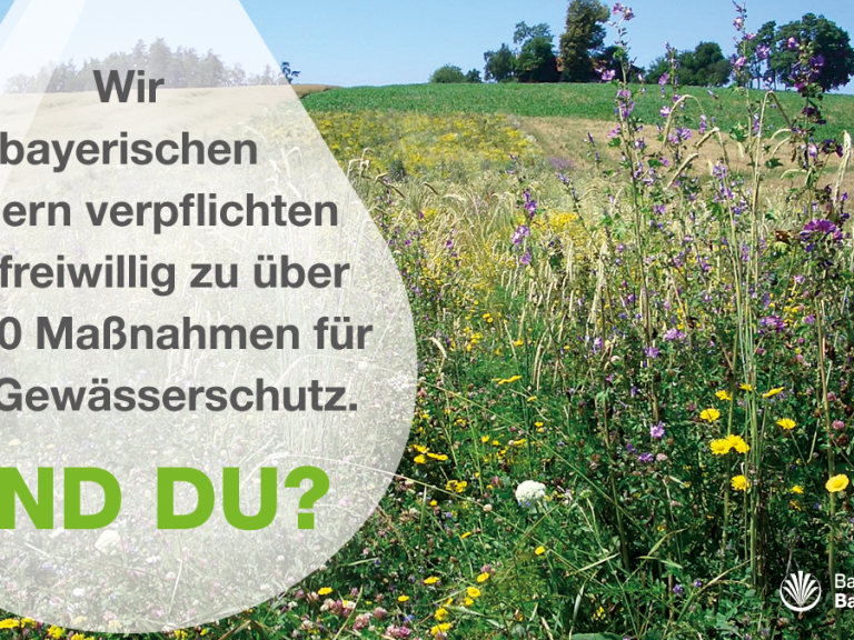 Die bayerischen Bauern verpflichten sich freiwillig zu über 50.000 Maßnahmen für den Wasser- und Gewässerschutz.