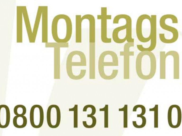 Telefonnummer des Montagstelefons: 0800 131 131 0