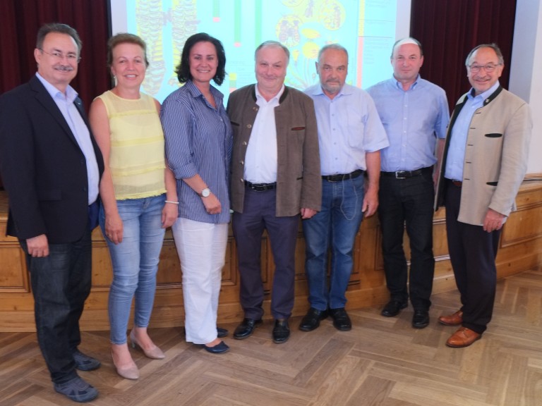 Bezirksrat Harald Schwab, Kreisbäuerin Anita Painhofer, Dr. Ute Eiling-Hütig, Kreisobmann Georg Zankl, Johanne Dennert, Georg Scheitz, Landrat Karl Roth