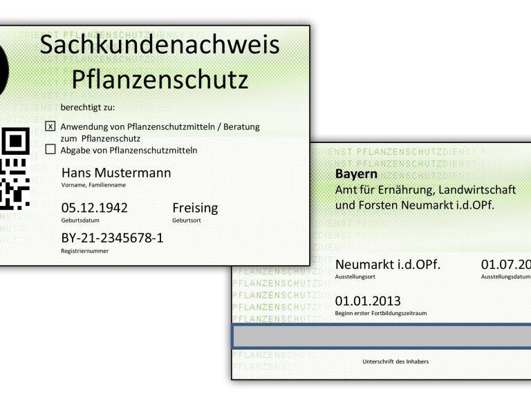 Sachkundenachweis Scheckkarte