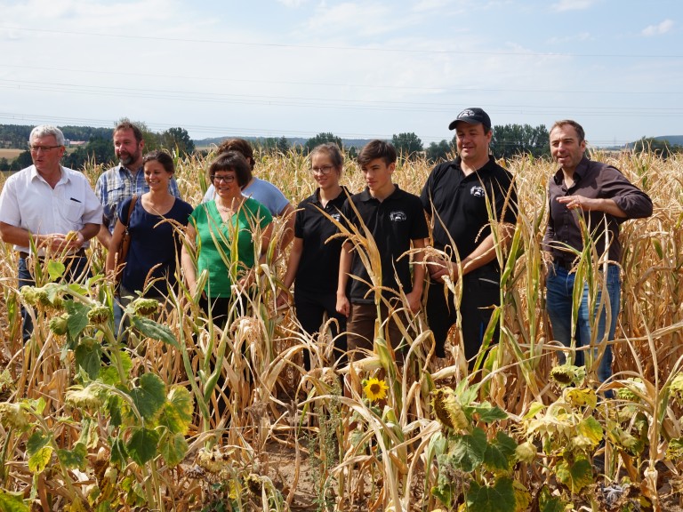 Gruppenbild im Maisacker
