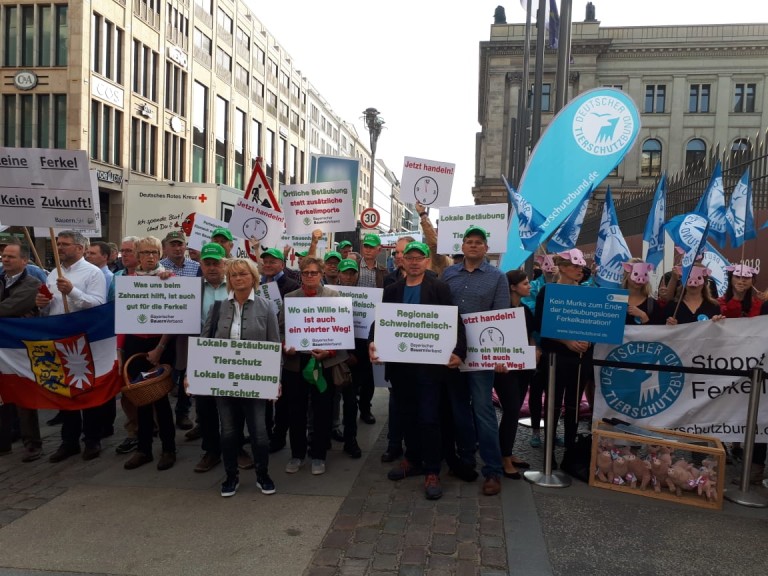 Kreisobmann Martin Flohrschütz bei der Demo in Berlin, Bundestrat