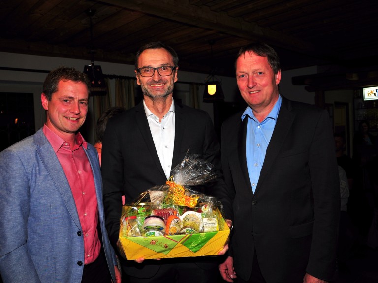 Josef Hasler mit Bgm. Holger Bär und KOM Karl Lappe