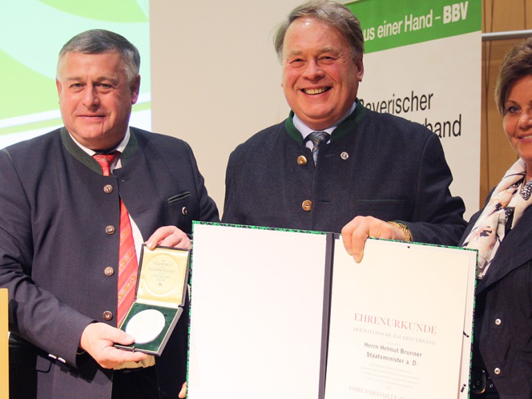 Bauernpräsident Walter Heidl, Helmut Brunner und Landesbäuerin Anneliese Göller