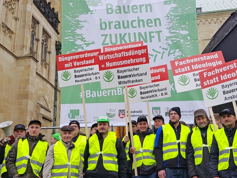 Bauern aus Mittelfranken auf der Demo in Münster