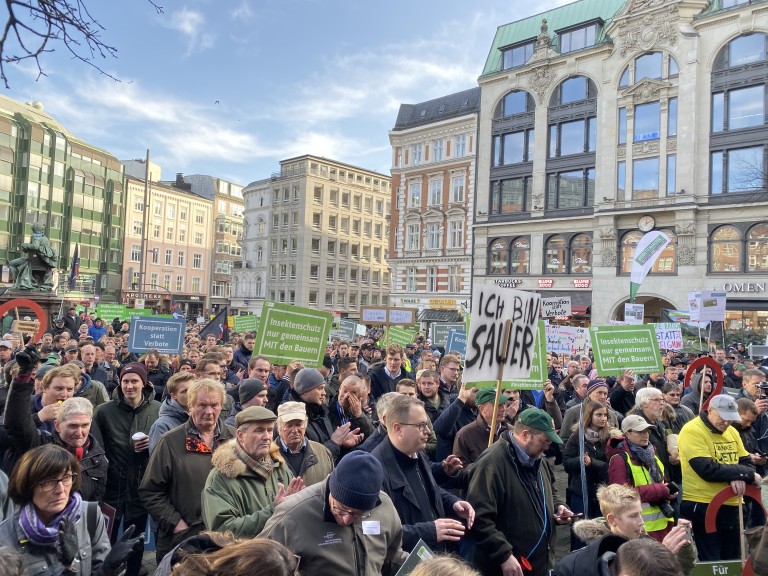 demonstranten Bauern in Hamburg
