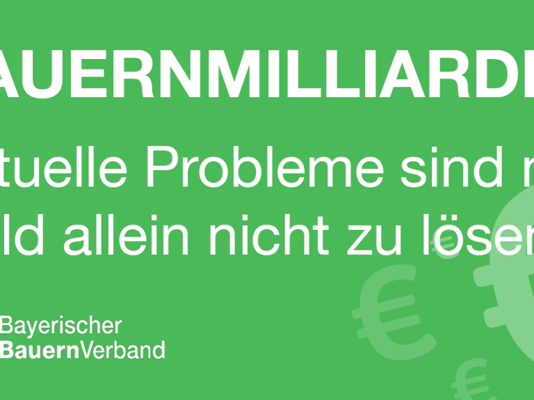 Bauernmilliarde: Aktuelle Probleme sind mit Geld allein nicht zu lösen