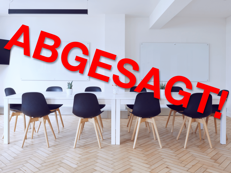 Veranstaltungen abgesagt