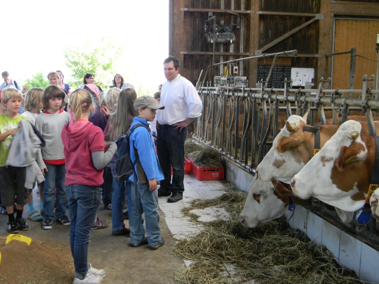 Kinder besuchen landw. Betrieb