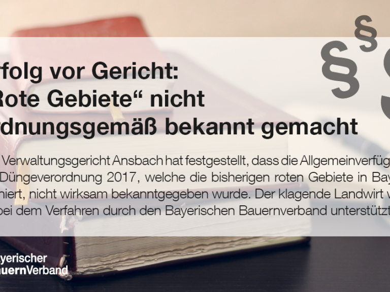 Das bayerische Verwaltungsgericht in Ansbach stellt fest: die Roten Gebiete sind nicht ordnungsgemäß bekannt gemacht worden