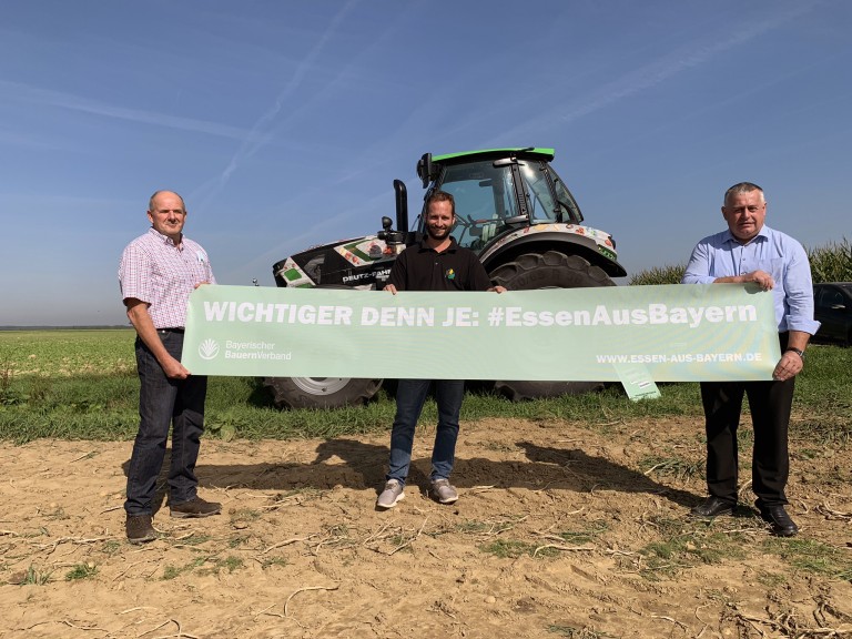 Werben für regionale Produkte, Konrad Zollner, Johannes Müller und Bauernpräsident Walter Heidl, v.l.