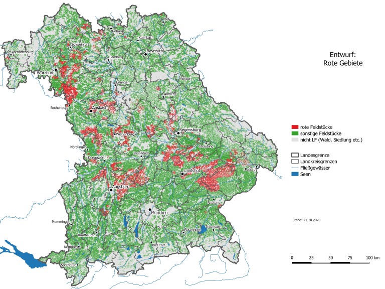 Rote Gebiete in Bayern ab 2021