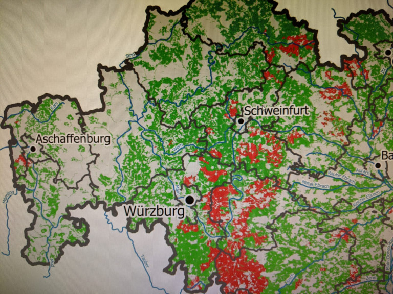 Rote Gebiete Unterfranken