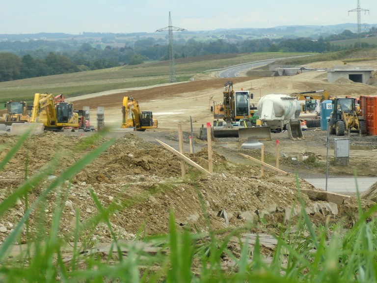 Bauarbeiten Autobahnbau