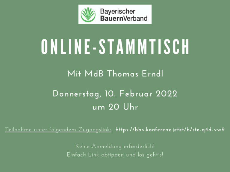 Online-Stammtisch mit MdB Erndl