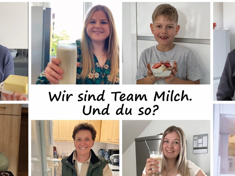 Menschen zeigen Milchprodokte