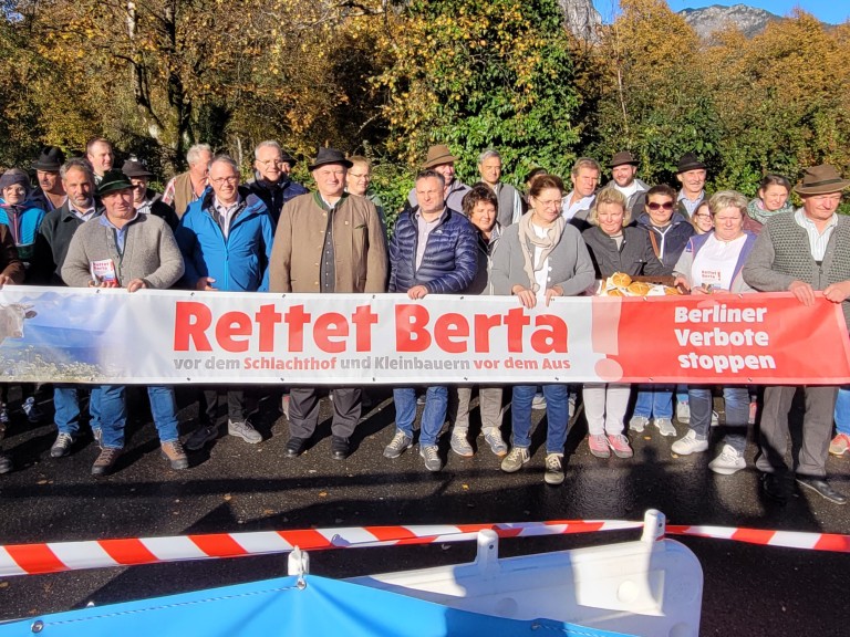 Protestaktion in GAP unter dem Motto "Rettet Berta"