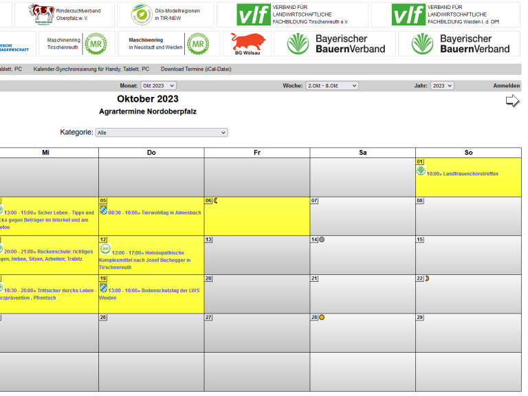 Agrartermine-Nordoberpfalz