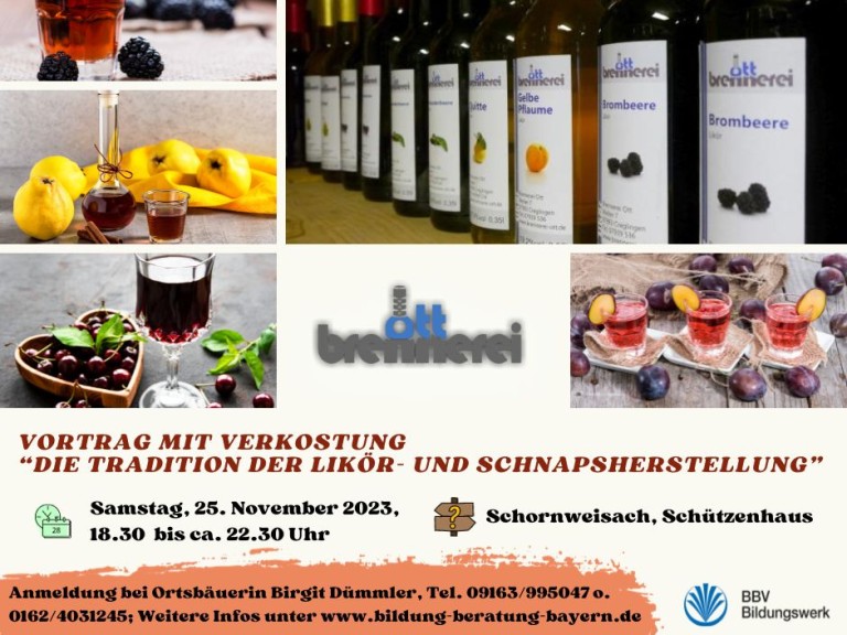 Vortrag Likör- und Schnapsherstellung OV Schornweisach, KV NEA-BW