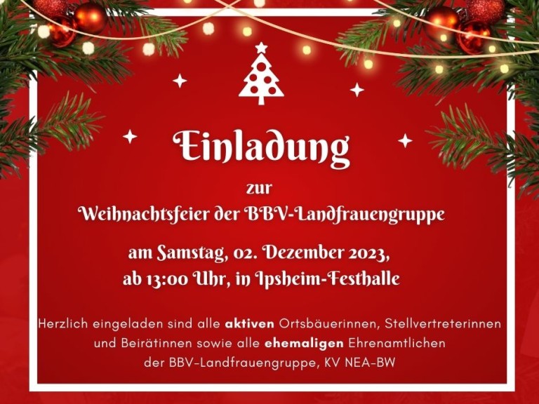 Weihnachtsfeier der BBV-Landfrauengruppe KV NEA-BW