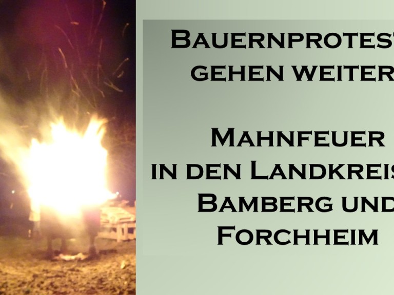 Mahnfeuer in Bamberg Forchheim