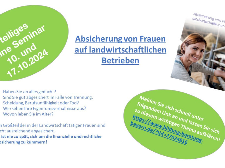 Absicherung von Frauen auf landwirtschaftlichen Betrieben