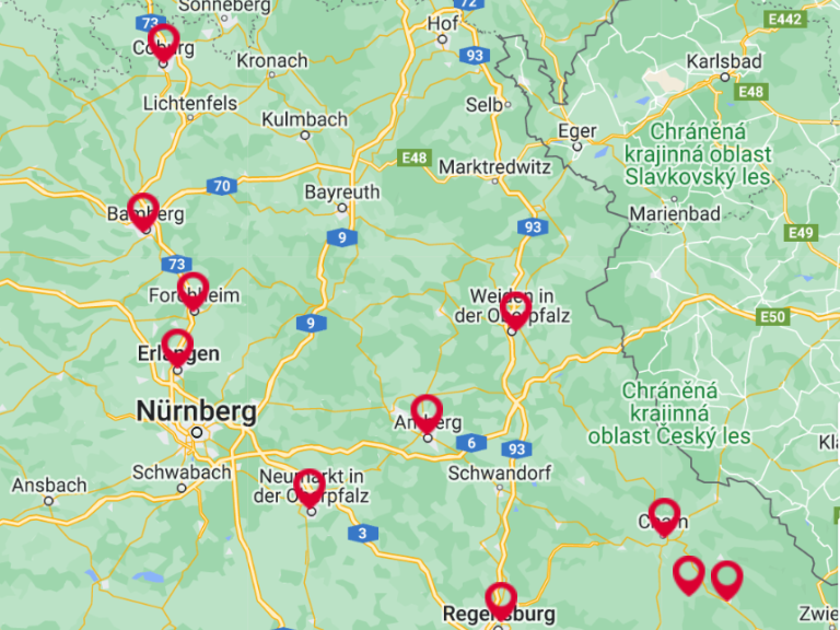 Karte mit Bauernmärkten
