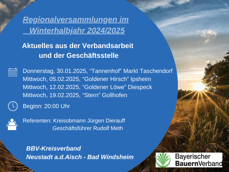 Regionalversammlungen im Winterhalbjahr 2024/2025