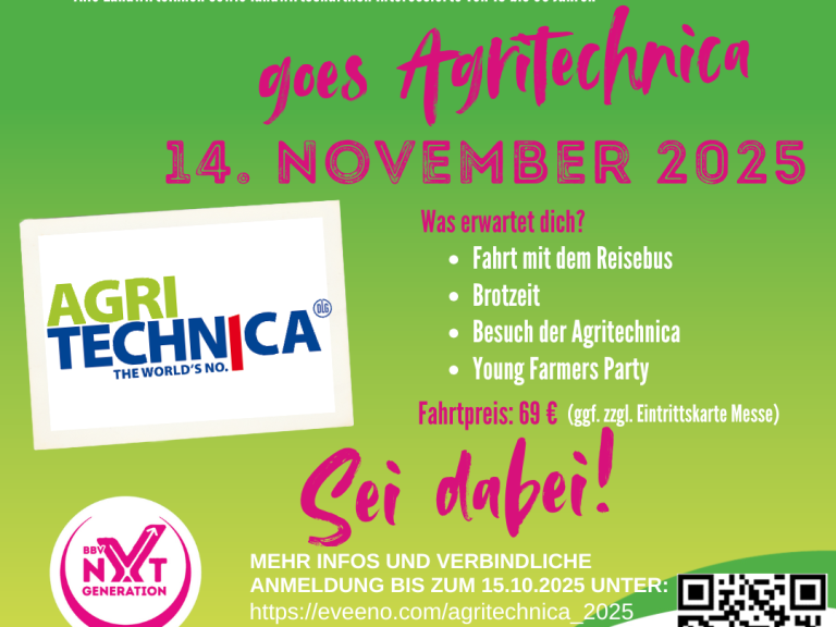 Agritechnica-Fahrt für junge Leute von 18 bis 35 Jahren