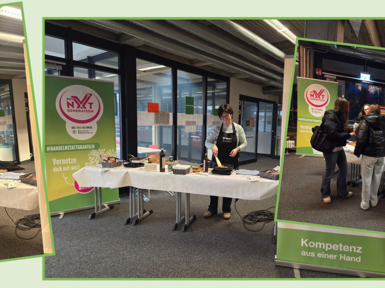 Auftaktveranstaltung zu den Umwelt- und Klimatagen am Gymnasium Friedberg - Kreisbäuerin Sabine Asum bereitet nachhaltige Brotzchips zu 