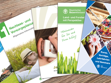 Flyer und Broschüren des Bayerischen Bauernverbandes