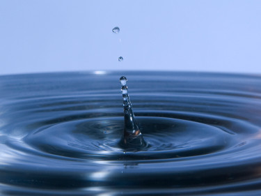 Ein tropfender Wassertropfen. 
