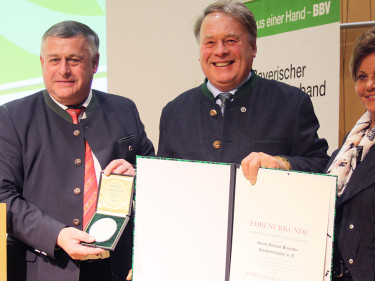 Bauernpräsident Walter Heidl, Helmut Brunner und Landesbäuerin Anneliese Göller