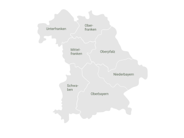 Karte Bayern mit Regierungsbezirken