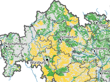 Gelbe-Gebiete Unterfranken