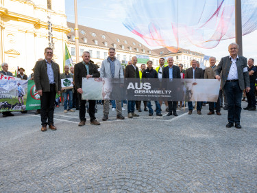 Bei der Demonstration Ausgebimmelt