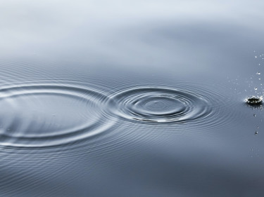 Wassertropfen auf dem Wasser. 