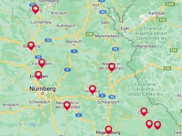 Karte mit Bauernmärkten