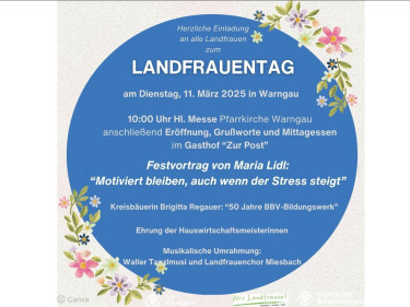 Einladung zum Landfrauentag des Kreisverbandes Miesbach