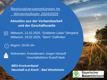 Regionalversammlungen im Winterhalbjahr 2024/2025