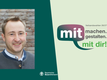 Portraifoto Sebastian Krinner und Verbandswahlen Logo
