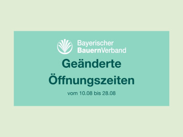 Geänderte Öffnungszeiten in der Urlaubszeit