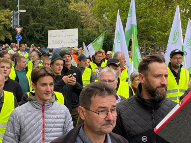 Demonstranten ziehen durch die Würzburger Innenstadt
