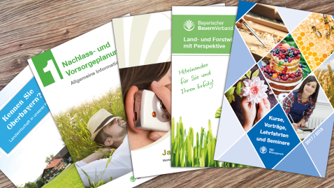 Flyer und Broschüren des Bayerischen Bauernverbandes