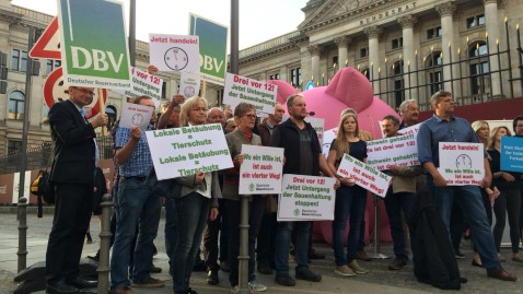Demo vor Bundesrat Ferkelkastration