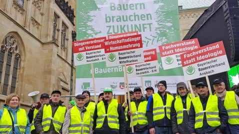 Bauern aus Mittelfranken auf der Demo in Münster