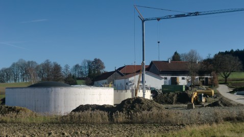 Bau einer Güllgrube